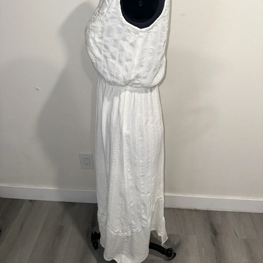 Espencer Alexis Vintage  White Sleeveless Floral Design‎ Dress Sz 10   95%rayon